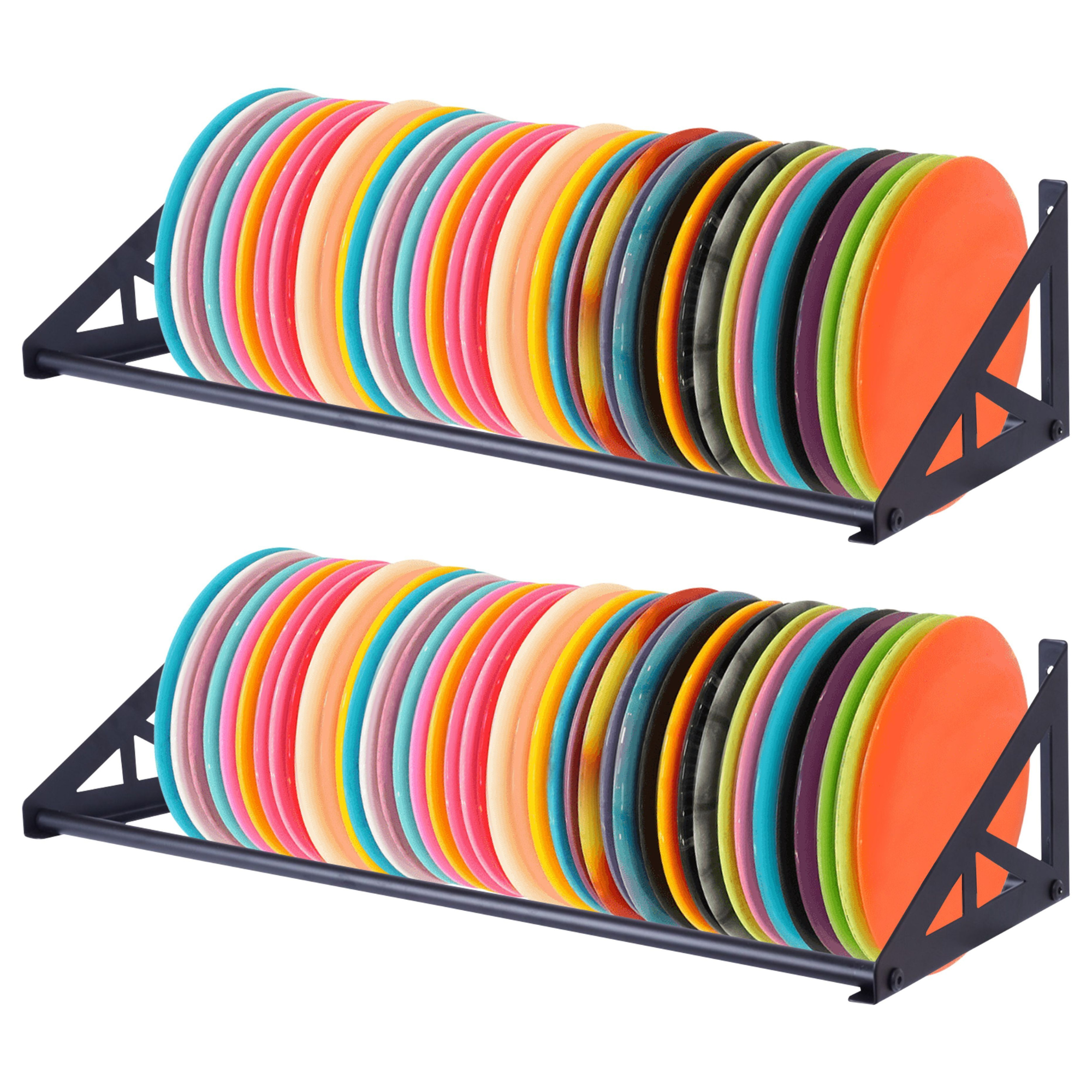 Disc Golf Rack Wall Mount, Disc Golf Storage, Disc Golf Wall Hanger,  Disc Golf Shelf for Wall, Disc Rack Storage, 2 Pcs Wall-Mounted Disc Golf Organizer for Home, Garage