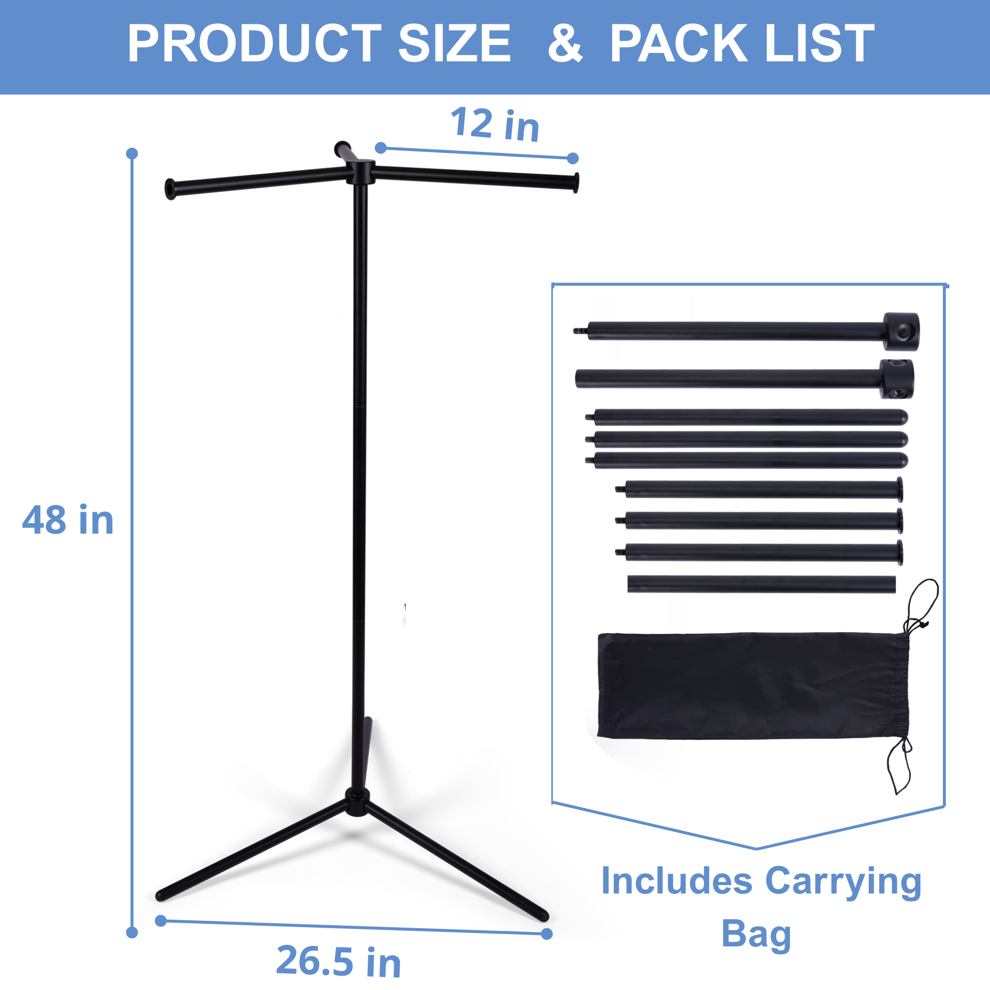 Bag Rack Stand, Bag Display Stand for Vendors, Shopping Bag Holder for Craft Fairs, Market Booths, Trade Show