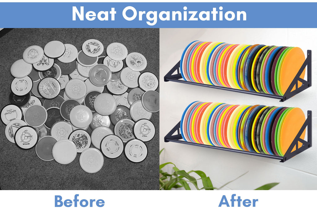 Disc Golf Rack Wall Mount, Disc Golf Storage, Disc Golf Wall Hanger,  Disc Golf Shelf for Wall, Disc Rack Storage, 2 Pcs Wall-Mounted Disc Golf Organizer for Home, Garage