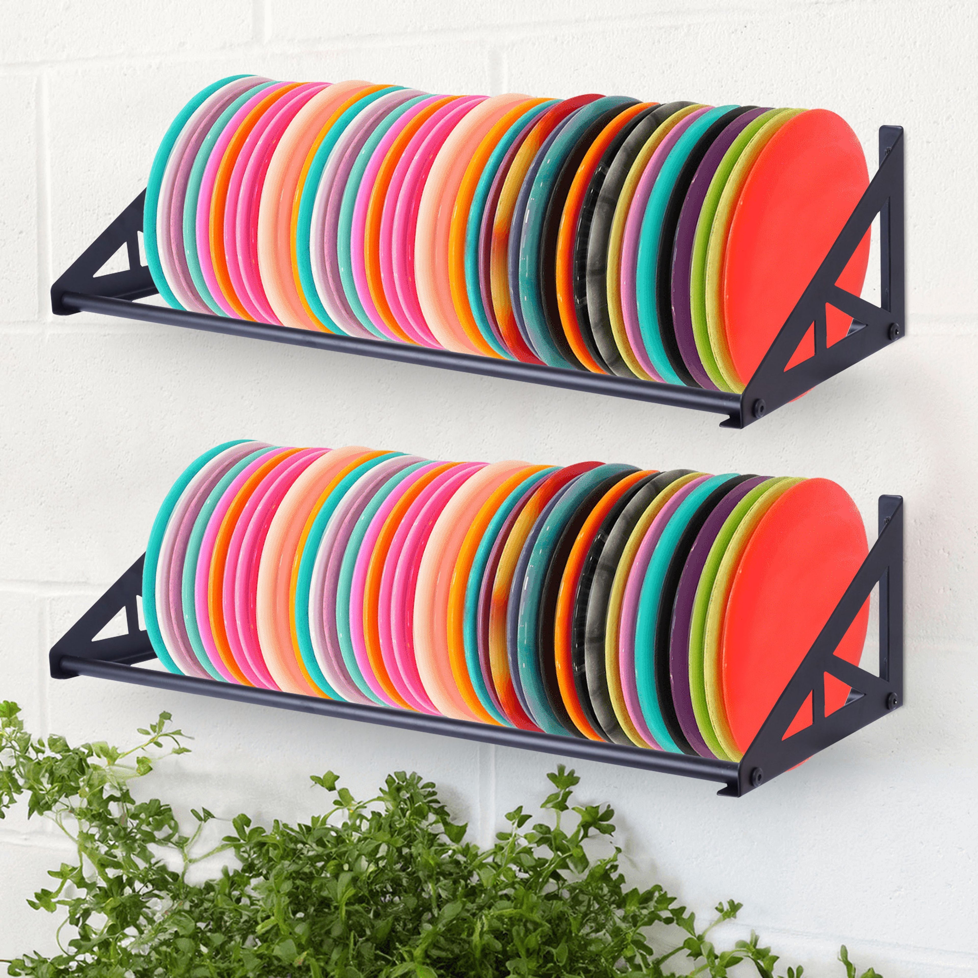 Disc Golf Rack Wall Mount, Disc Golf Storage, Disc Golf Wall Hanger,  Disc Golf Shelf for Wall, Disc Rack Storage, 2 Pcs Wall-Mounted Disc Golf Organizer for Home, Garage
