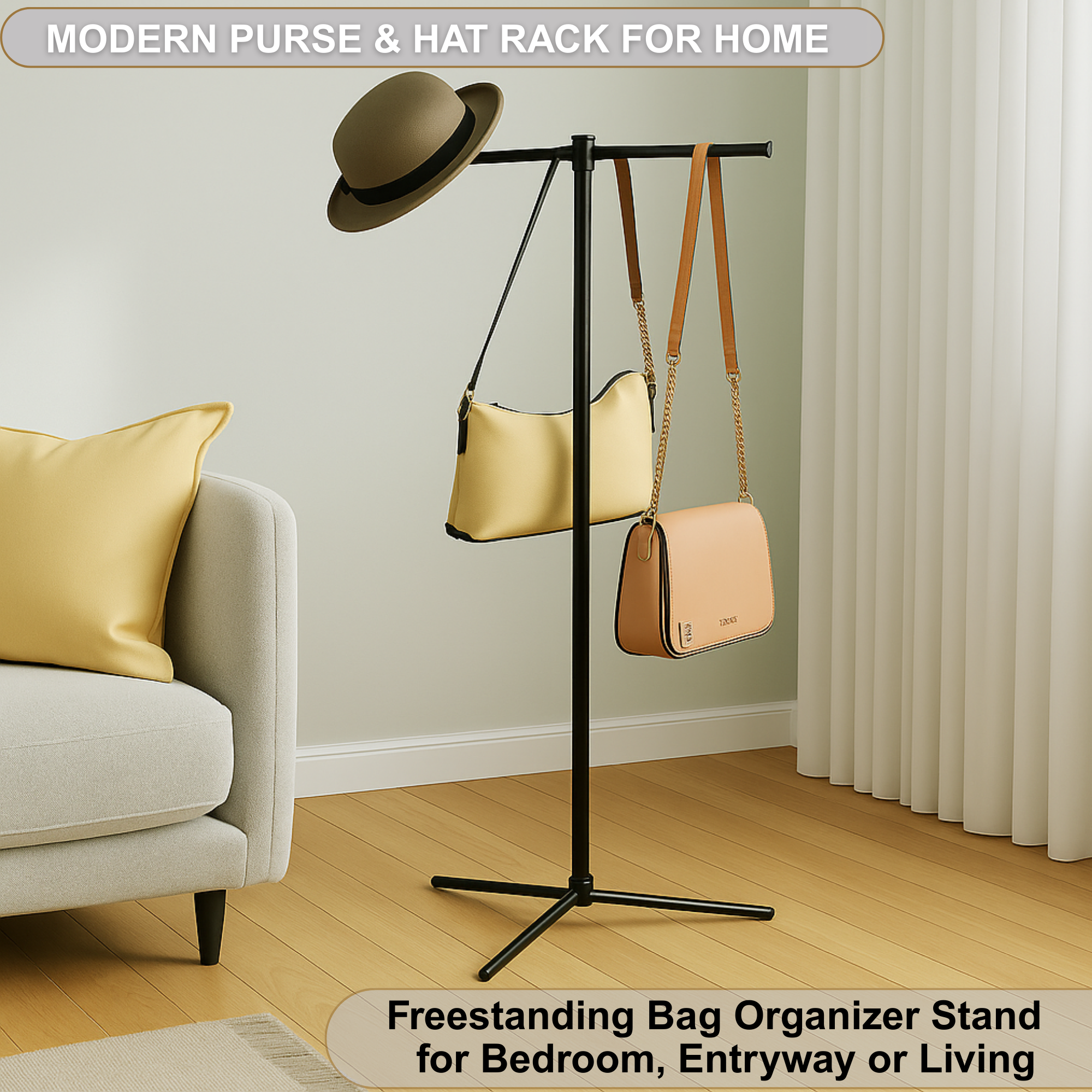 Bag Rack Stand, Bag Display Stand for Vendors, Shopping Bag Holder for Craft Fairs, Market Booths, Trade Show