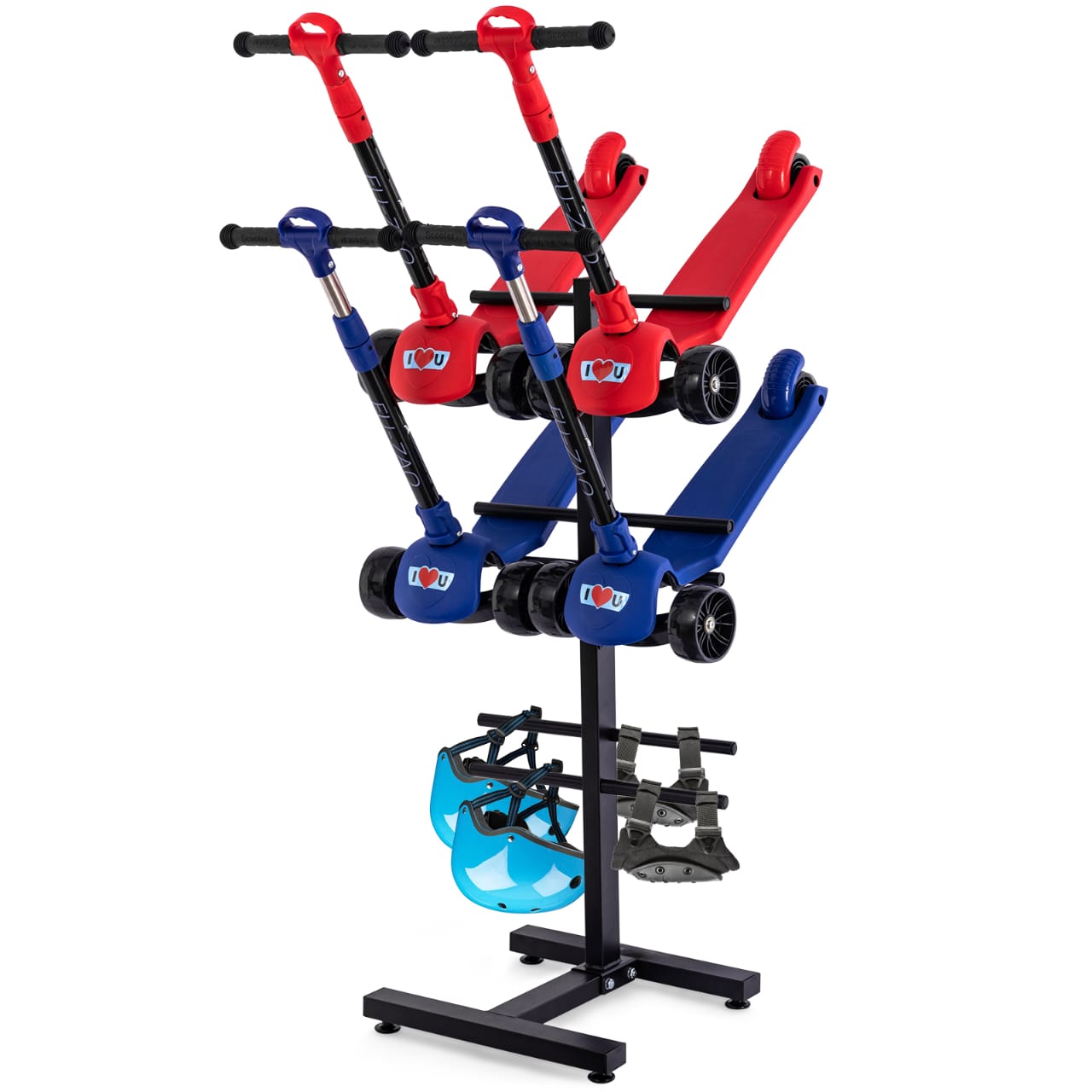 Scooter Storage Rack for Garage, Multi-Scooter Holder, Metal Stand for 6 Electric Scooters
