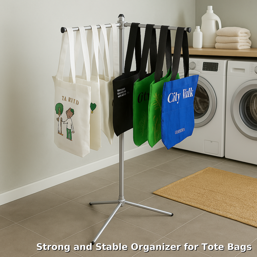 Bag Rack Stand, Tote Bag Display Stand for Vendors, Metal Rack for Market Booth, Craft Fairs, Trade Show, Retail Stores