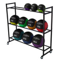 Medicine Ball Rack, Heavy Duty Medicine Ball Storage Stand, Rolling Med Ball Holder and Organizer for Home, Gym